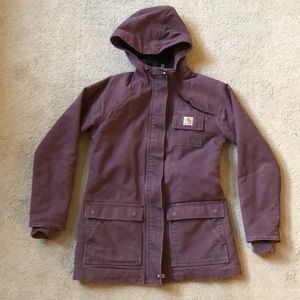 Sherpa Lined Plum Carhartt Utility Jacket!